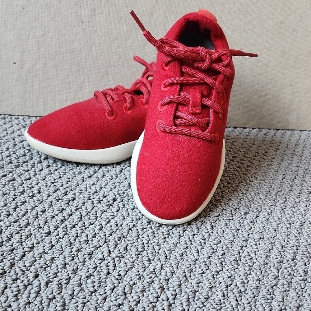 ALLBIRDS Women's Merino Wool Runner Sneaker Tie Uppers Red Size US 6